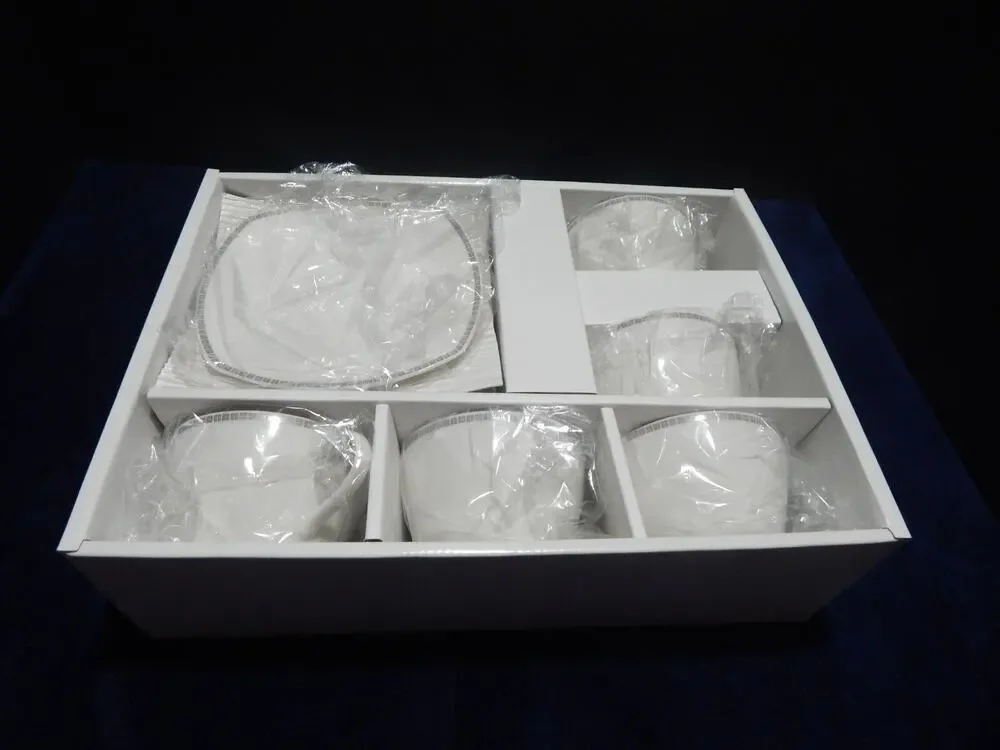 Givenchy Cups and Saucers Yamaka Japan Set of Five New in Box